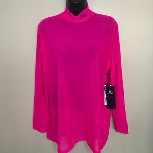 Fila Exclusive Mesh Mock Neck Tunic Tee